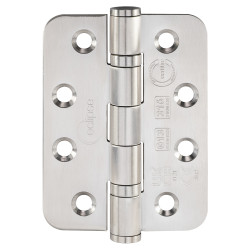 Eclipse Radius Ball Bearing Marine Grade Fire Door Hinge - 102 x 76 x 3mm - Sat Stainless - Pair