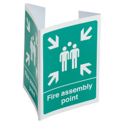Altro Fire Assembly Point Sign - 3D Projection - 200 x 200mm - Rigid Plastic