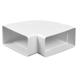 Awenta Horizontal 90° Flat Channel Bend - 110 x 55mm - White