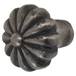 Olde Forge Flower Round Cabinet Knob - 30mm Diameter - Pewter Effect
