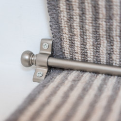 Altro Stair Rod with Round Bulb Finials - 900mm Length - Satin Nickel