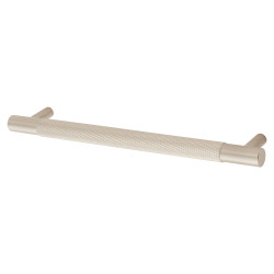 Alexander & Wilks Brunel 12mm Knurled T-Bar Cabinet Pull Handle - 160mm Centres - Satin Nickel
