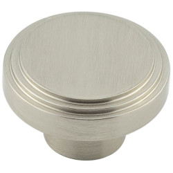 Hoxton by Frelan Cropley Stepped Round Cabinet Knob - 40mm Diameter - Satin Nickel