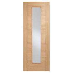 LPD Vancouver 1 Light Long Light Clear Glazed Pre-Finished Solid Internal Door - 1981 x 686mm - Oak