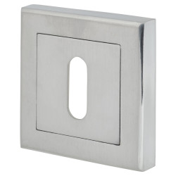 Altro Square Escutcheon - 52 x 52mm - Keyhole - Satin Chrome