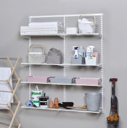 elfa Wardrobe & Storage Starter Kit - 2 Bay, 8 Ventilated Wire Shelf - 936 x 1532 x 320mm - White