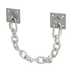 Door Check Chain on Plates - 450mm Length - Galvanised