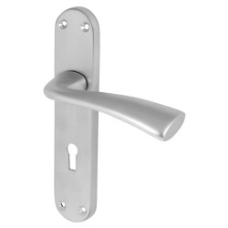 Altro Satin Chrome Keyhole Lock Door Handles - Verona Range - 182 x 39mm