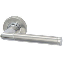 M Marcus Polished/Satin Chrome Door Handles on Round Rose - Mercury Range