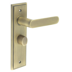 Burlington by Frelan Antique Brass Fire Rated Bathroom Door Handles - Kensington - Inner 1 - 200 x 55mm