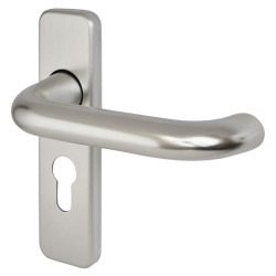 Touchpoint Satin Aluminium 20mm Return to Door Euro Lock Door Handles - 155 x 40mm