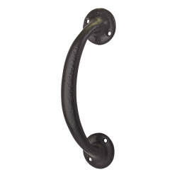 Victorian Bow Door Pull Handle - Screw Fix - 190 x 33mm - Antique Black Iron