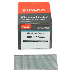 TIMCO FirmaHold Second Fix Brad Nail - Straight - 16 Gauge x 50mm - Galvanised - Pack of 2000