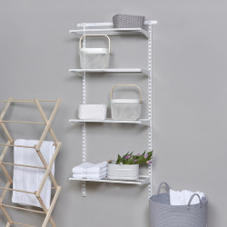elfa Wardrobe & Storage Starter Kit - 1 Bay, 4 Ventilated Wire Shelf - 641 x 1532 x 320mm - White