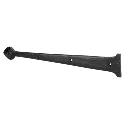 Olde Forge Tudor Plain Door Hinge Front - 465 x 63mm - Antique Black Iron - Pair