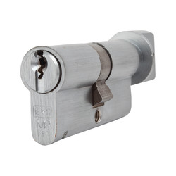 Eurospec 10 Pin 64mm Euro Thumbturn Cylinder - 32mm Turn + 32mm - Satin Chrome - Master Keyed