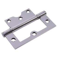 Ball Bearing Flush Door Hinge - 100 x 72 x 2.5mm - Polished Chrome - Pair