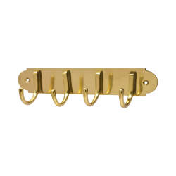 Heritage Brass by M Marcus Solid Brass Coat Rack - 223 x 64 x 40mm - 4 Hooks - Polished Brass