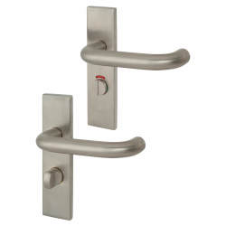 Touchpoint Satin Stainless Steel 19mm Return to Door Bathroom Door Handles - Square - 57mm c/c - RH