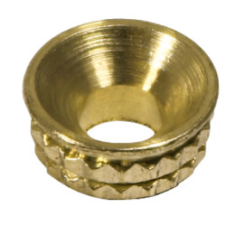 TIMCO Knurled Inset Screw Cup - Polished Brass - Pack of 8