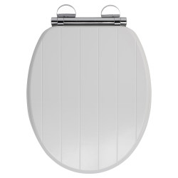 Croydex Portland Flexi-Fix Soft Close Wooden Toilet Seat - White