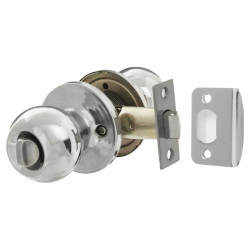 Altro Polished Stainless Steel Bala Hotel Bathroom Mortice Door Knobset - 65mm Rose Diameter