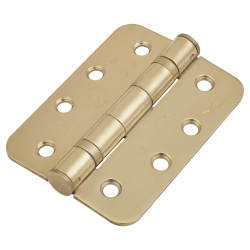 Enduro Radius Twin Ball Bearing Grade 13 Butt Fire Door Hinge - 102 x 76 x 3mm - PVD Brass - Pair