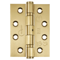 Eclipse Ball Bearing Grade 13 Butt Fire Door Hinge - 102 x 76 x 3mm - Satin Brass - Pack of 3