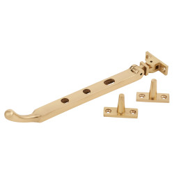 Hampstead Bulb End Casement Window Stay - 8"/200mm Length - Polished Brass