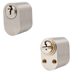 Securefast 6 Pin Scandinavian Oval Cylinder - External - Anti-Drill - Polished Nickel