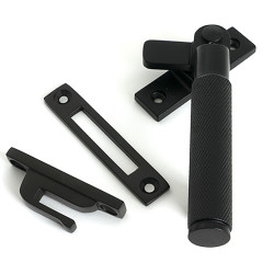 From The Anvil Brompton Knurled Locking Mortice & Hook Plate Window Fastener - Right - Matt Black