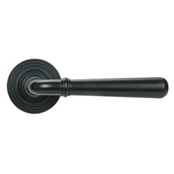 From The Anvil Matt Black Door Handles on Round Beehive Rose - Newbury Range