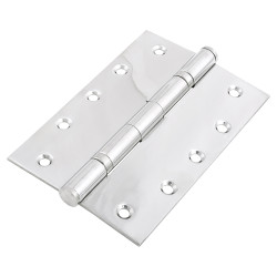 Heavy Duty Ball Bearing Butt Door Hinge - 152 x 102 x 3mm - Polished Stainless Steel - Pair