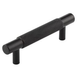 Hoxton by Frelan Taplow 18mm Knurled T-Bar Cabinet Pull Handle - 96mm c/c - Black