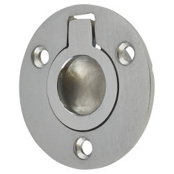 Altro Round Flush Ring Cabinet Pull Handle - 38mm Diameter - Satin Chrome