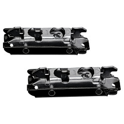 Blum CLIP Straight Cabinet Mounting Plate - Screw On - 3mm Spacing - Steel - Black Onyx - Pair