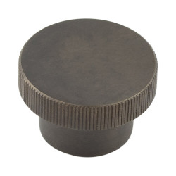 Hoxton by Frelan Thaxted Lines Round Cabinet Knob - 40mm Diameter - Dark Bronze