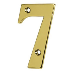 79mm Screw Fix Door Numeral - 7 - Polished Brass Effect