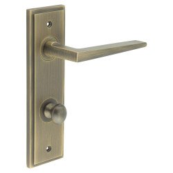 Burlington by Frelan Antique Brass Fire Rated DIN Bathroom Door Handles - Mayfair - Inner 1 - 200 x 55mm