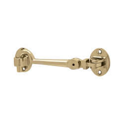 Hampstead Heavy Duty Cabin Hook & Eye - 100mm Length - Polished Brass