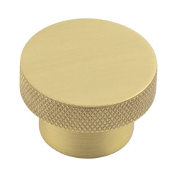 Hoxton by Frelan Wenlock Knurled Round Cabinet Knob - 40mm Diameter - Satin Brass