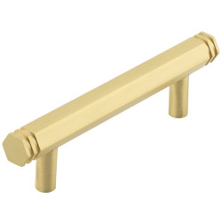 Hoxton by Frelan Nile 15mm Hex T-Bar Cabinet Pull Handle - 96mm c/c - Satin Brass