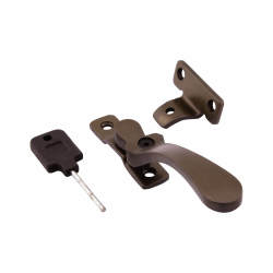 Hampstead Victorian Locking Wedge Casement Window Fastener - Reversible - Antique Bronze