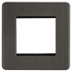 Knightsbridge 1 Gang 2 Module Euro Screwless Faceplate - Smoked Bronze