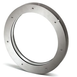 North 4 Designs Twin Glazed Round Vision Panel - 447mm Diameter - FD30 - Brushed Stainless Steel