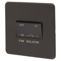 Knightsbridge 10AX 1 Gang Triple Pole Fan Isolator Switch - Smoked Bronze