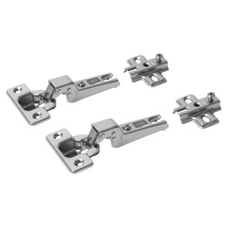 Klug Slide-On Cabinet Hinge - 95° - Half Overlay - Zinc Plated - Pair