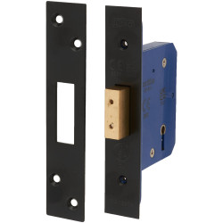 Altro Architectural 5 Lever Deadlock - 65mm Case - 44mm Backset - Radius - Matt Black