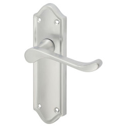 Altro Satin Chrome Scroll Latch Door Handles - Ashmead Range - 168 x 46mm