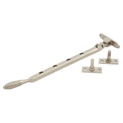 Altro Cast Reeded Casement Window Stay - 10"/250mm Length - Satin Nickel